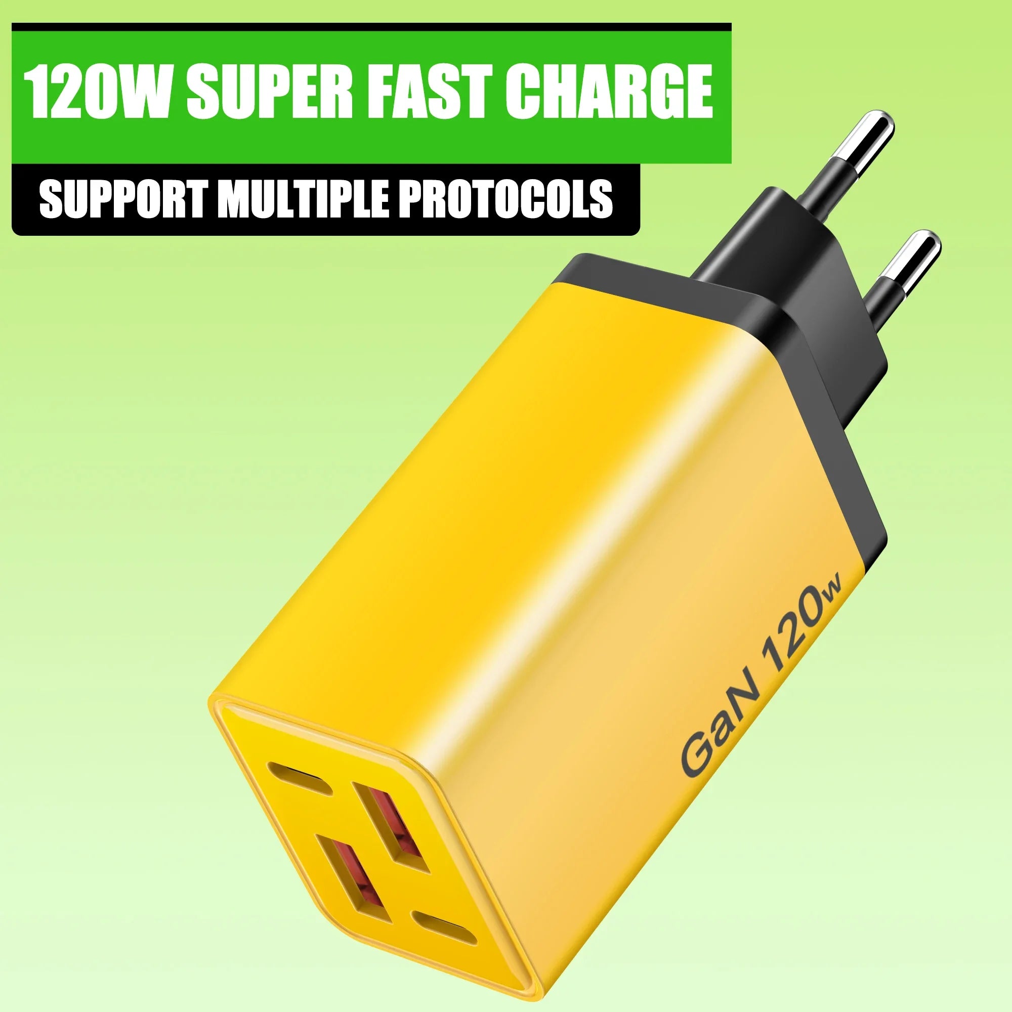 Total 120W 4 Ports GaN USB Charger Type C Fast Charging Wall Adapter 2PD 2USB Quick Charge 3.0 Travel Chargers Charging adapter