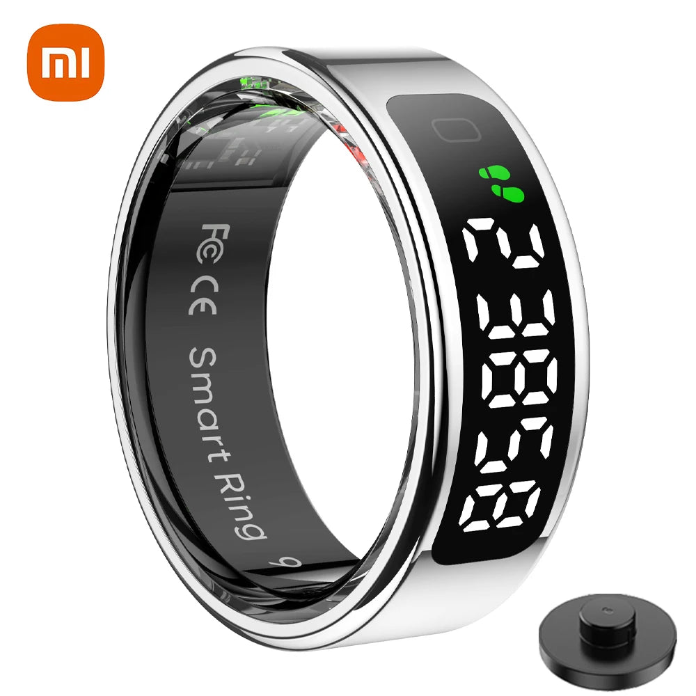 Xiaomi R12 Smart Ring Touch Display Screen 5ATM Waterproof Bluetooth Health Monitor Gesture Control Wireless Charging Sport Ring