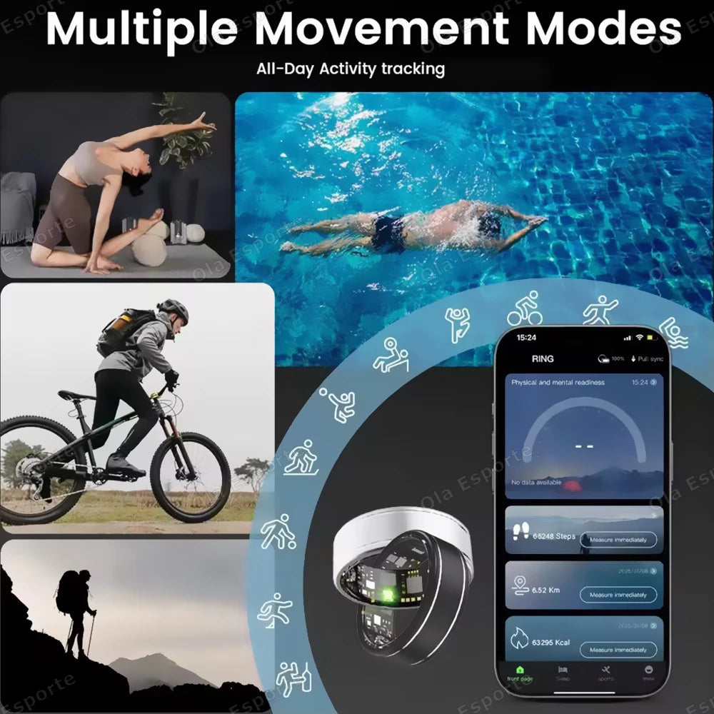 Smart Health Rings Monitor Blood Pressure Heart Rate Blood Oxygen Sleep Ring Fitness Gift for Friend Family Colleagues Smartring