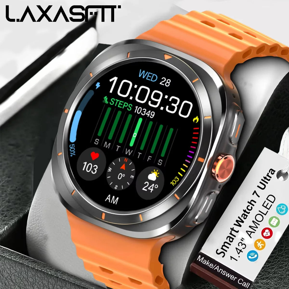 LAXASFIT 2025 New Smart Watch 1.52 inch AMOLED Bluetooth Call Message Alert Outdoor Sports Smart Watch Men Women Holiday Gift