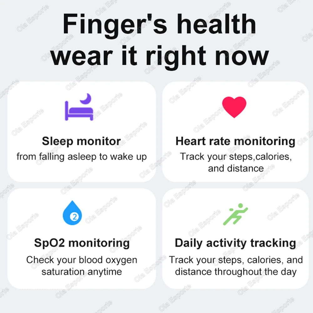 New Smart Ring Bluetooth Health Monitor Heart Rate Blood Oxygen Sleep Gesture Control 5 ATM Waterproof Sports Sport Rings 2025