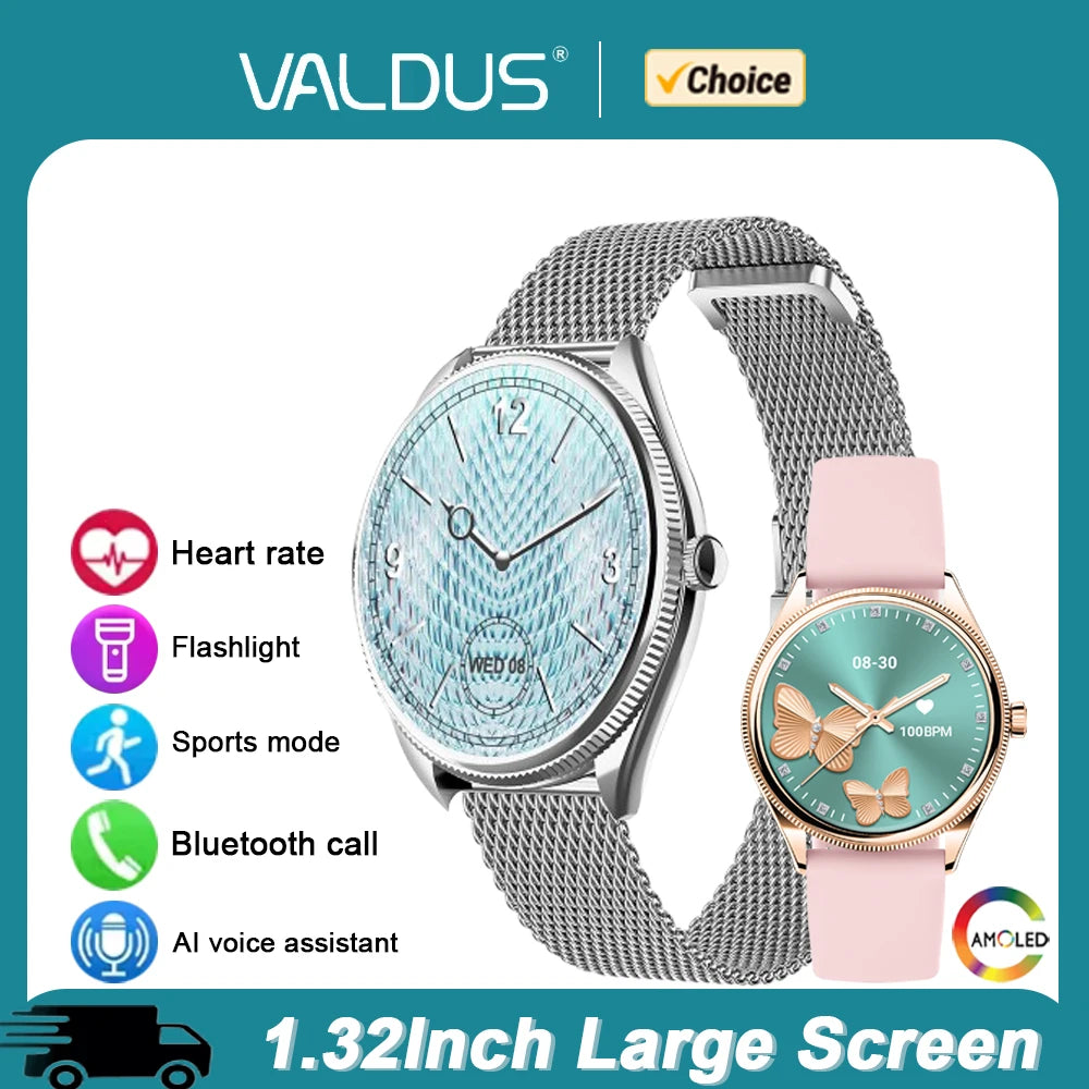 VALDUS VL60 Pro AMOLED Smartwatch Women Men Bluetooth Call IP68 Waterproof 3D Menu Heart Rate Step Fitness Sports Smart Watch