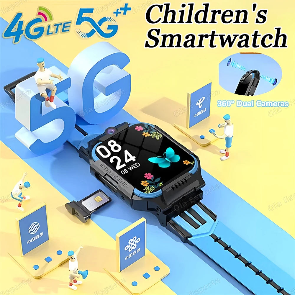 5G Children's Smartwatch Compass GPS Positioning Tracker HD Camera Video Call Multi-function Kids' Phone Watch Boys Girls Gifts