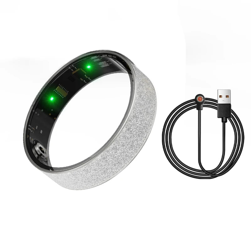 New Smart Ring with Charging Case for men women,Health and Sleep Monitor,iP68 & 5ATM Waterproof,Multi-sport Mode,For Android ios